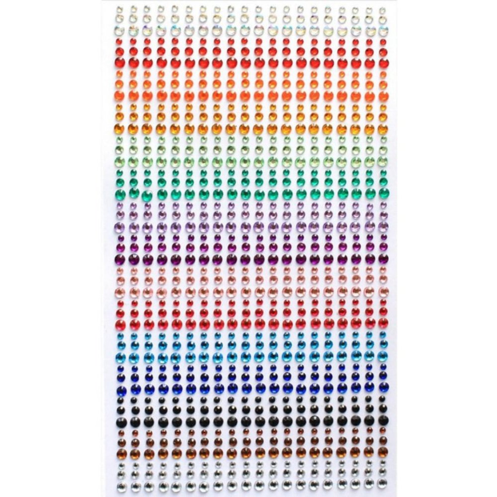 NEW 900 Pieces Self Adhesive Colorful Gem Rhinestone Embellishment Sticker Sheet